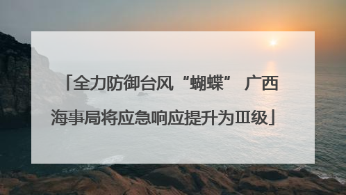 全力防御台风“蝴蝶” 广西海事局将应急响应提升为Ⅲ级