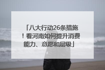 八大行动26条措施！看河南如何提升消费能力、意愿和层级