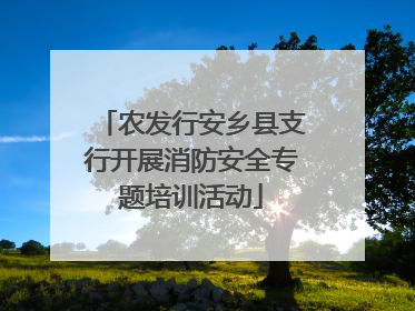 农发行安乡县支行开展消防安全专题培训活动