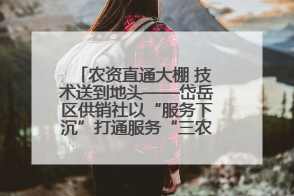 农资直通大棚 技术送到地头——岱岳区供销社以“服务下沉”打通服务“三农”最后一公里