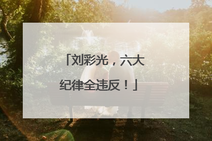 刘彩光，六大纪律全违反！