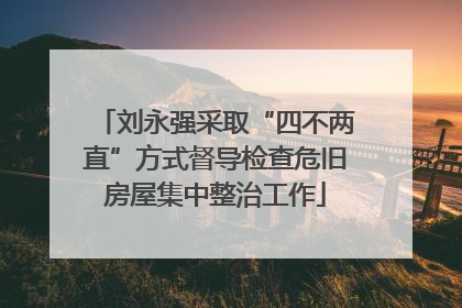 刘永强采取“四不两直”方式督导检查危旧房屋集中整治工作