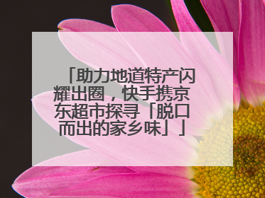 助力地道特产闪耀出圈，快手携京东超市探寻「脱口而出的家乡味」