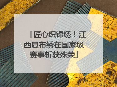 匠心织锦绣！江西夏布绣在国家级赛事斩获殊荣