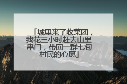城里来了收菜团，我花三小时赶去山里串门，带回一群七旬村民的心愿