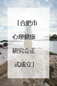 合肥市心理健康研究会正式成立