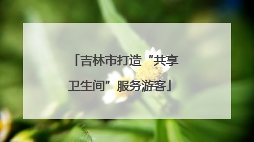 吉林市打造“共享卫生间”服务游客
