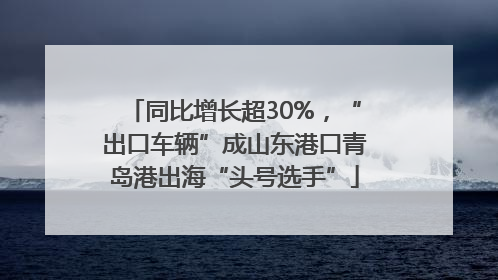 同比增长超30%，“出口车辆”成山东港口青岛港出海“头号选手”