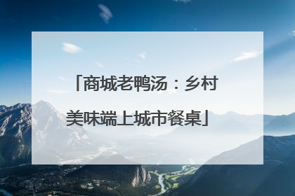 商城老鸭汤：乡村美味端上城市餐桌