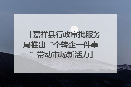 嘉祥县行政审批服务局推出“个转企一件事”带动市场新活力