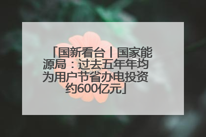 国新看台丨国家能源局：过去五年年均为用户节省办电投资约600亿元