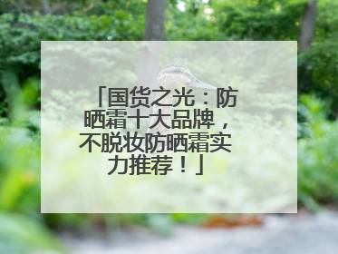 国货之光：防晒霜十大品牌，不脱妆防晒霜实力推荐！