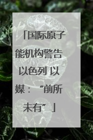 国际原子能机构警告以色列 以媒：“前所未有”