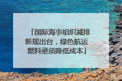 国际海事组织减排新规出台，绿色航运燃料亟须降低成本