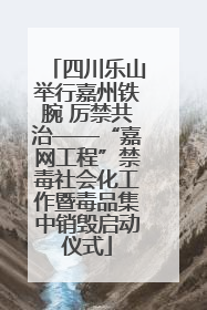 四川乐山举行嘉州铁腕 厉禁共治——“嘉网工程”禁毒社会化工作暨毒品集中销毁启动仪式