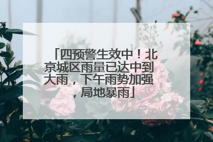 四预警生效中！北京城区雨量已达中到大雨，下午雨势加强，局地暴雨