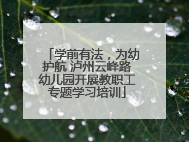 学前有法，为幼护航 泸州云峰路幼儿园开展教职工专题学习培训