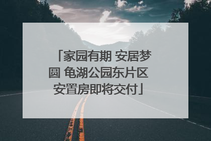 家园有期 安居梦圆 龟湖公园东片区安置房即将交付
