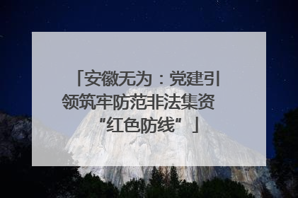 安徽无为：党建引领筑牢防范非法集资“红色防线”