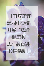 宜宾筠连巡司中心校开展“法治·健康·励志”教育进校园活动