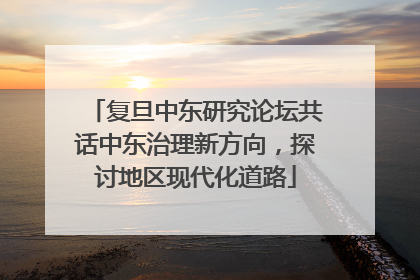 复旦中东研究论坛共话中东治理新方向，探讨地区现代化道路