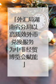 外汇局湖南省分局以高质效外币兑换服务 为中非经贸博览会赋能