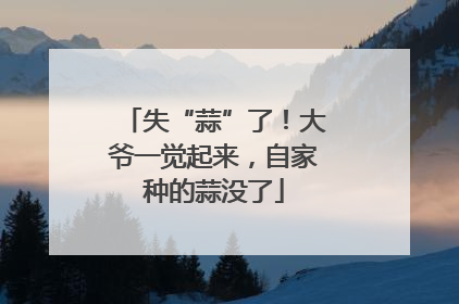 失“蒜”了！大爷一觉起来，自家种的蒜没了