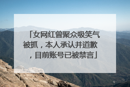 女网红曾聚众吸笑气被抓，本人承认并道歉，目前账号已被禁言
