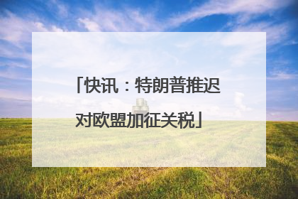 快讯：特朗普推迟对欧盟加征关税