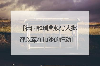 德国和瑞典领导人批评以军在加沙的行动