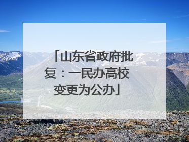山东省政府批复：一民办高校变更为公办