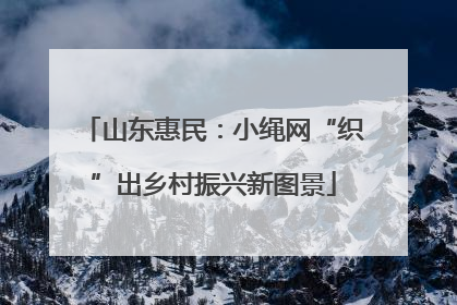山东惠民：小绳网“织”出乡村振兴新图景