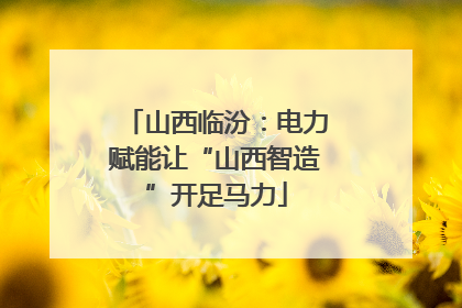 山西临汾：电力赋能让“山西智造”开足马力