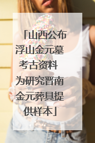 山西公布浮山金元墓考古资料 为研究晋南金元葬具提供样本