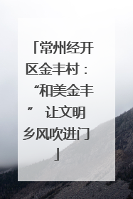 常州经开区金丰村：“和美金丰” 让文明乡风吹进门