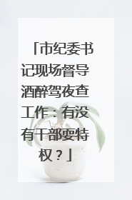 市纪委书记现场督导酒醉驾夜查工作：有没有干部耍特权？