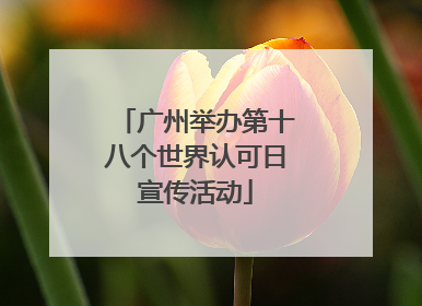 广州举办第十八个世界认可日宣传活动
