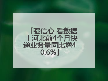 强信心 看数据丨河北前4个月快递业务量同比增40.6%