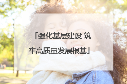 强化基层建设 筑牢高质量发展根基