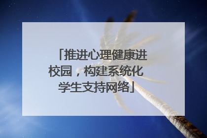 推进心理健康进校园，构建系统化学生支持网络
