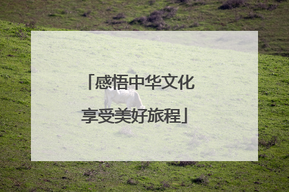 感悟中华文化 享受美好旅程