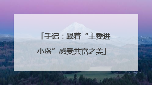 手记：跟着“主委进小岛”感受共富之美