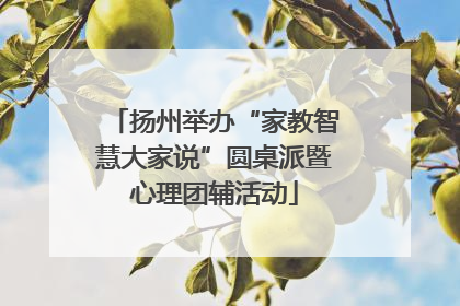 扬州举办“家教智慧大家说”圆桌派暨心理团辅活动