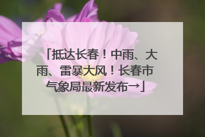 抵达长春！中雨、大雨、雷暴大风！长春市气象局最新发布→