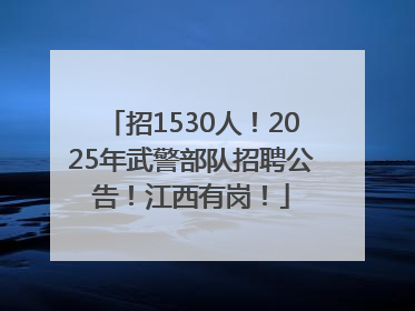 招1530人！2025年武警部队招聘公告！江西有岗！