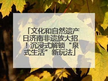 文化和自然遗产日济南非遗放大招！沉浸式解锁“泉式生活”新玩法