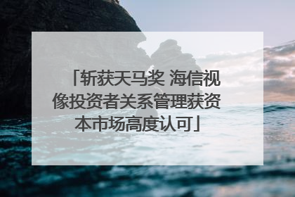 斩获天马奖 海信视像投资者关系管理获资本市场高度认可