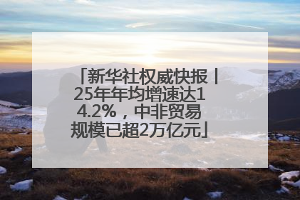 新华社权威快报丨25年年均增速达14.2%，中非贸易规模已超2万亿元
