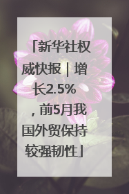 新华社权威快报｜增长2.5%，前5月我国外贸保持较强韧性