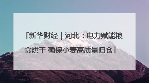 新华财经｜河北：电力赋能粮食烘干 确保小麦高质量归仓